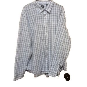 Dockers Men Long‎ sleeve  Blue Plaid   Shirt Size XXL/XXG